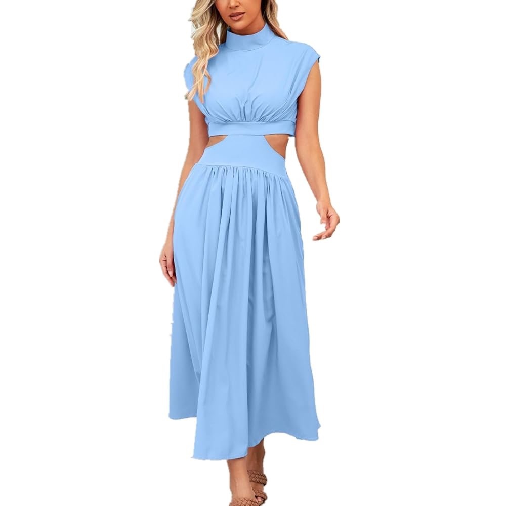 Elegant Blue Cutout Maxi Dress - New without tags